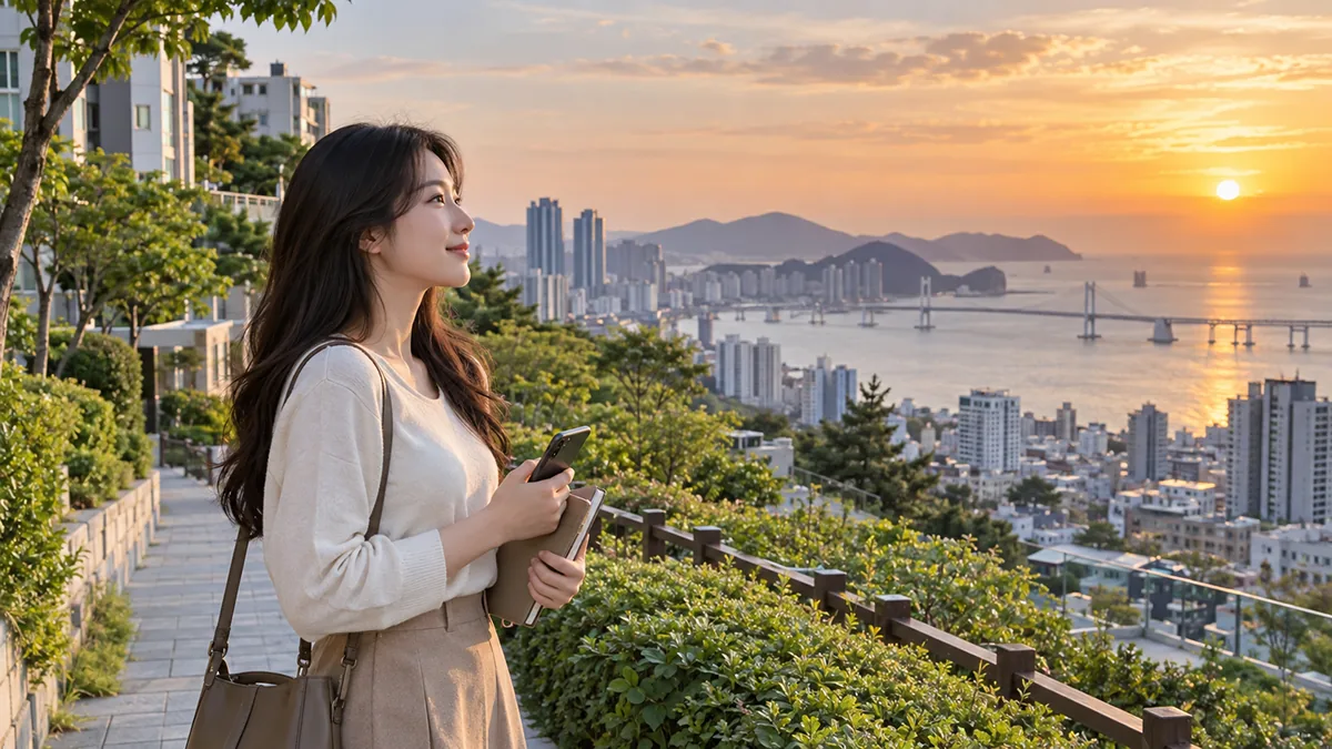 서면오피 발전 과정과 현재 모습을 표현한 부산 도심 이미지